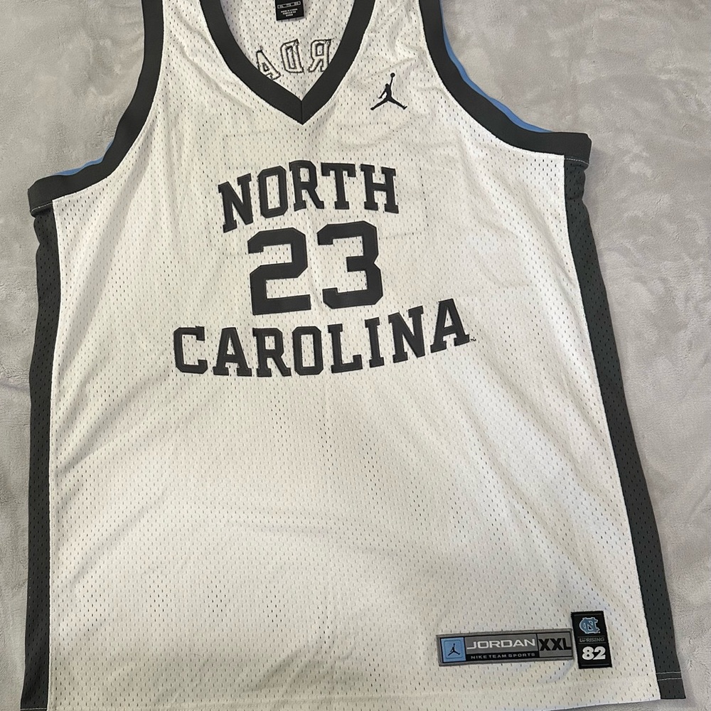 Jordan North Carolina Basketball Jersey - White and Black NBA